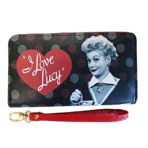 New Heart I Love Lucy Clutch Purse Wallet Zip Wristlet Phone Coin Holder Card